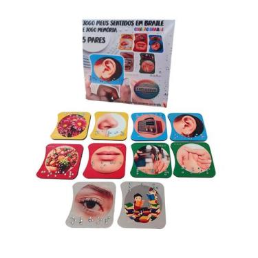 Imagem de Jogo associação escrita em braile meus sentidos 10 peças - Coleção Tea