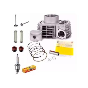 Imagem de KIT Cilindro Pistao ANEIS Vela Guia Valvulas HONDA Titan 150 - METAL L