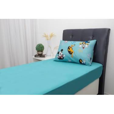 Imagem de Jogo de Lençol 3 Peças Portallar Disney Mickey Feliz/Verde Tempestade Casal