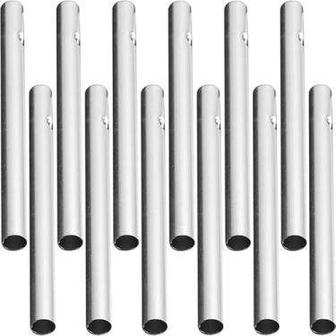 Imagem de Healvian 12 Peças De Tubos Sinos Vento, Metal Para Kit Fazer Cordas Vento Artesanato, Faça Você Mesmo, Enfeite Pendurar No Pátio