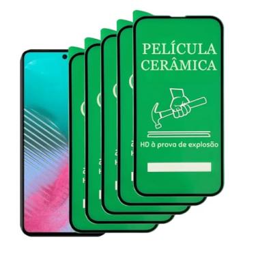 Imagem de 5 Películas Protetora de Cerâmica Compatível Samsung Galaxy M54 Cobertura Total, Não Quebra