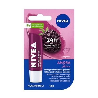 Imagem de NIVEA Hidratante Labial Amora Shine 4,8 g - Cuidado intensivo para seus lábios, hidratação prolongada, delicioso aroma de amora, pigmentos brilhantes e cor delicada