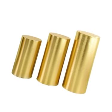 Imagem de Fancyes 3x Plinto Suporte Pilar Capas Cilindro Pedestal Capas Toalhas de Mesa Cilindro Plinto Capas para Festa ação de Graças, Noivado, ouro, Tamanho real