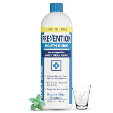 Imagem de PHS Brands Enxaguante Bucal Sem Álcool Prevention Daily Care, Clareador Dental Com Peróxido De Hidrogênio E Hortelã Dupla Calmante Para Tratamento Do Mau Hálito, Flúor, 16 Oz, Pacote 1