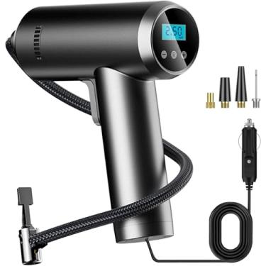 Imagem de LONLEEYU Compressor De Ar Portátil Para Encher Pneus, Bomba Automática 12 V Cc Pneus Carro, 150 Psi Com Manômetro Digital Inteligente E Luz Emergência Led Motocicletas, Bicicletas Balões