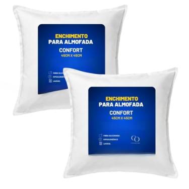 Imagem de Almofadas Decorativas Para Sofá Com Enchimento Fibra Siliconada Tamanho 45x45 Kit 2 4 6 10 Unidades(2 Unidades)