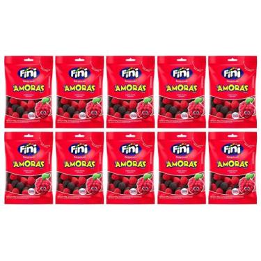 Imagem de Kit 10 Bala Fini Gelatina Amora 90g