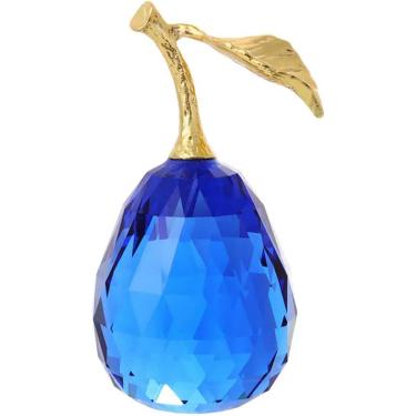 Imagem de Peso De Papel De Vidro De Pêra De Cristal Adereços De Fotografia Lembranças De Férias Amigos Presentes Decorações Para Casa, Blue, 1pc