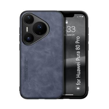 Imagem de Kepuch Silklike Capa para Huawei Pura 80 Pro - Case Placa de Metal Embutida - Azul