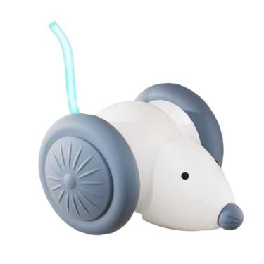 Imagem de Generic Brinquedo interativo para gatos, ratos, brinquedo de autoentretenimento para animais de estimação, compacto, silencioso, resistente com luz colorida, Branco