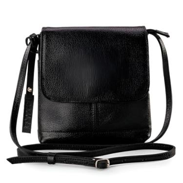 Imagem de Bolsa Tiracolo Feminina de Couro Legítimo, Modelo Jô, Preto