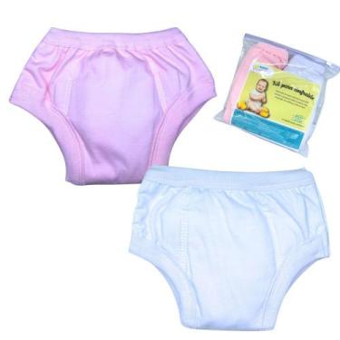 Imagem de Calcinha Treinamento Desfralde Algodão Absorvente Rosa 2unds - Minha E