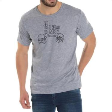 Imagem de Camiseta Cinza Eu treino pra comer - Alearts, M
