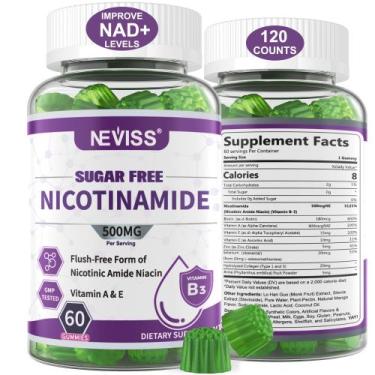 Imagem de Suplemento NEVISS: Nicotinamida sem açúcar, 500 mg, gomas, 120 quilate