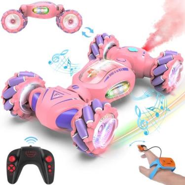 Imagem de Carro de controle remoto Fosgoit Pink Stunt 360 Rotating para meninas