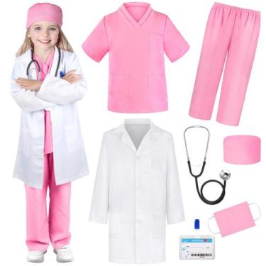 Imagem de Esfoliante Doctor Costume YADIYA com estetoscópio para crianças e meni