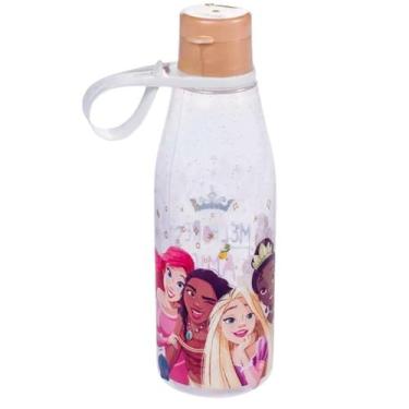 Imagem de Garrafa Água Abre Fácil Princesas Escolar 530ml Infantil - Plasútil