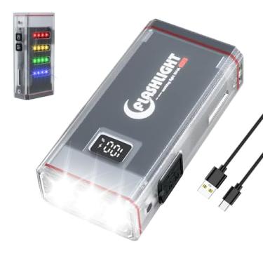 Imagem de Lanterna EDC de 3300 lúmens, mini lanterna com concha que brilha no escuro e cauda magnética - IPX5 impermeável, recarregável tipo C, lanterna pequena com clipe de bolso para acampamento, emergência e