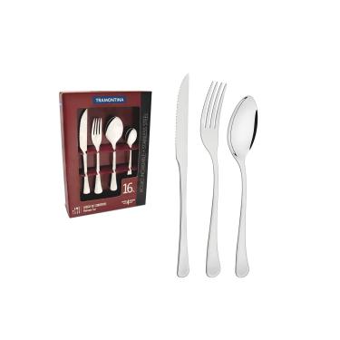 Imagem de FAQUEIRO ACO INOX COM FACA PARA CHURRASCO 16 PC TRAMONTINA