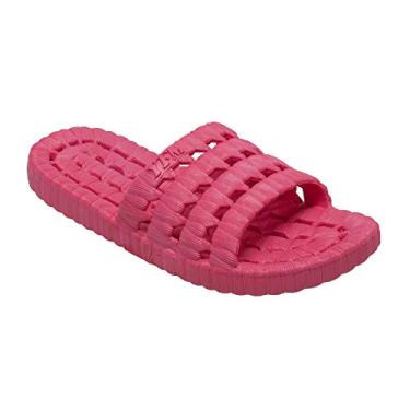Imagem de TECS Sandália feminina flexível de PVC leve para relaxar | Pantufa aberta com orifício de drenagem para praia, chuveiros, dormitórios e atividades ao ar livre, rosa, 37