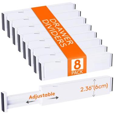 Imagem de Divisórias de gaveta Lifewit, pacote com 8, organizador ajustável de 6