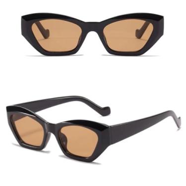 Imagem de HPIRME Óculos de sol estilo masculino com proteção UV fashion feminino (chá preto)