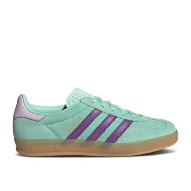Imagem de adidas Originals Tênis feminino Gazelle Indoor, Menta clara/roxo ativo, 39