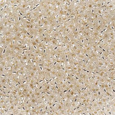 Imagem de John Bead Grânulos de semente tcheca 10/0 cristal revestido de prata, 100 g