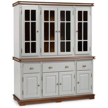 Imagem de Cristaleira Arca e Oratório 8 Portas 3 Gavetas Manchester 2055 Linz Móveis - Off White/Imbuia Glazer