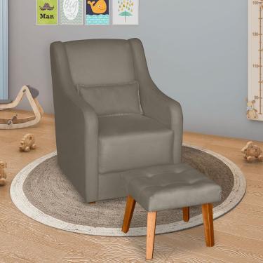 Imagem de Poltrona Para Amamentação E Descanso Glamour Com Puff E Almofada Confortavel Capuccino