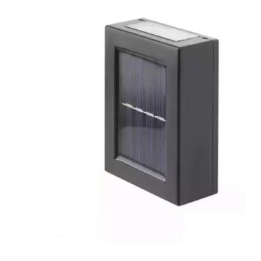 Imagem de Luzes de parede solares para cima e para baixo, pacote com 4, lâmpada com sensor de luz solar externa IP65 à prova d'água LED moderna decoração de deck para casa pátio varanda (1 pcs Luz branca)