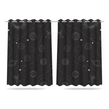 Imagem de Cortina Universo Planetas Infantil 2,60x1,50- Tecido Premium - Decoran