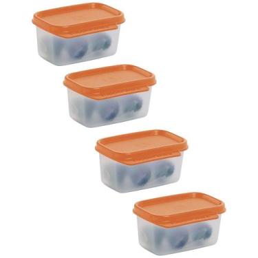Imagem de Kit 4 Potes Herméticos Tupperware Basic Line Transparente 160ml