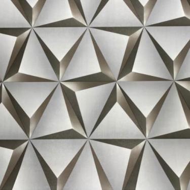 Imagem de Papel de Parede Adesivo Sala Quarto Ripas Madeira Clara Lisa Autocolante 5m x 45cm(3D Cinza)