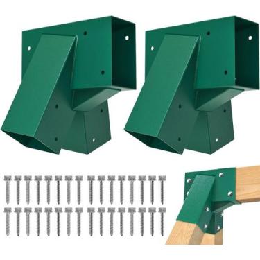 Imagem de Swing Set Brackets BeneLabel A-Frame Heavy Duty Steel Green