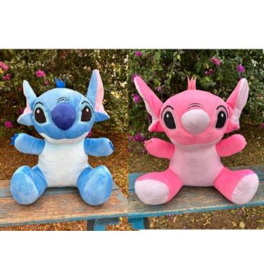 Imagem de Kit 2 Stitch Pelúcia Grande 45cm Angel Presente Antialérgico - DW conf
