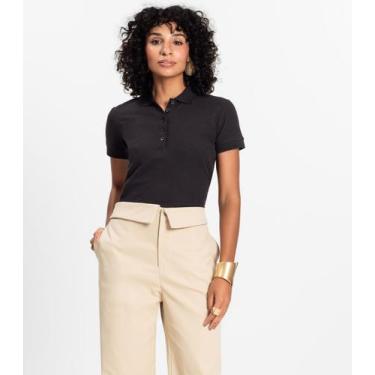 Imagem de Polo Feminina Piquet Básica Select Preto, GG, Preto