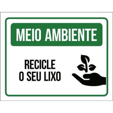 Imagem de Kit 5 Placas Meio Ambiente Recicle O Seu Lixo Verde 36X46