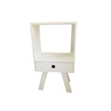 Imagem de Mesa de Cabeceira Nicho Mesinha Quarto 1 Gaveta Puxador  Estilo Retrô 