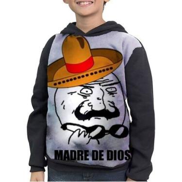 Imagem de Moletom Infantil Meme Madre De Dios Meme Derp Derpina - smoke, Preto, 
