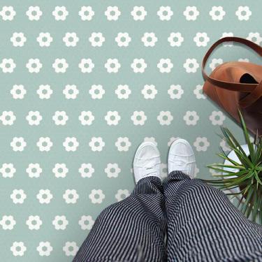 Imagem de Revestimento de piso MORCART Peel and Stick, vinil azul, branco, pacot