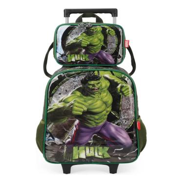 Imagem de Kit Mochila Infantil Com Lancheira Hulk Verde - Luxcel