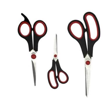 Imagem de Jogo Tesouras Aço Inox Cozinha Escritório Papel Costura