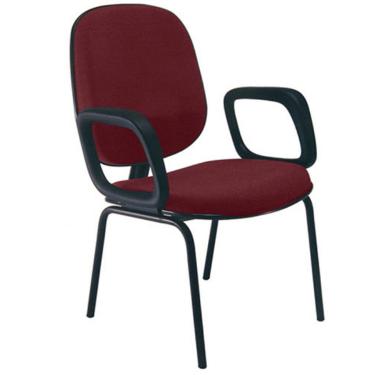 Imagem de Cadeira para Igrejas Evangélicas com Braços Diretor para Escritório Linha Uno Vermelho