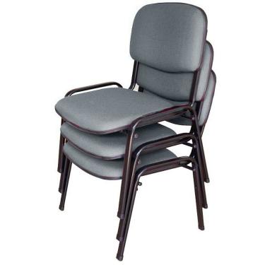 Imagem de 03 Cadeiras para Auditórios Linha Hotel Auditório Cinza