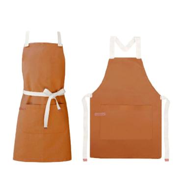 Imagem de Avental Caramelo Mostarda Algodao Vegano Cafeteria Bistro Bar 10un