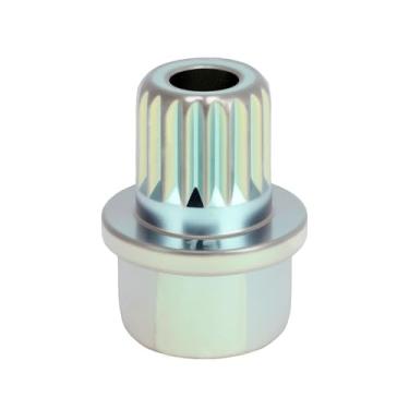 Imagem de VekAuto Trava de roda compatível com BMW, durável 35/19PT liga de aço galvanizado tom prata anti-roubo parafuso remoção chave soquete