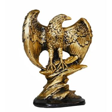 Imagem de ESTATUETA ESCULTURA AGUIA DECORATIVO LUXO DOURADO DECORAÇÃO