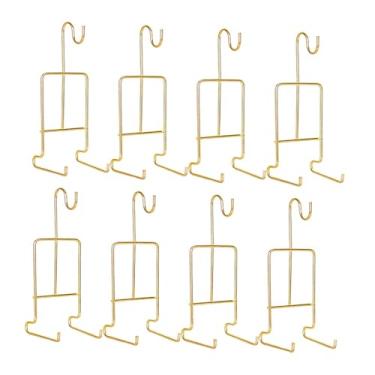 Imagem de Ｂｅｓｇａ Suporte para exibição de xícaras e pires de chá, elegante suporte para xícaras de chá, organizador de mesa para canecas de café para armário de bar, Ouro