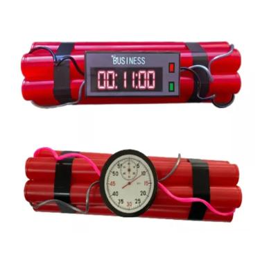 Imagem de Kit C/ 2 Bombas Relógio Dinamite TNT Fake Decorativo Festas